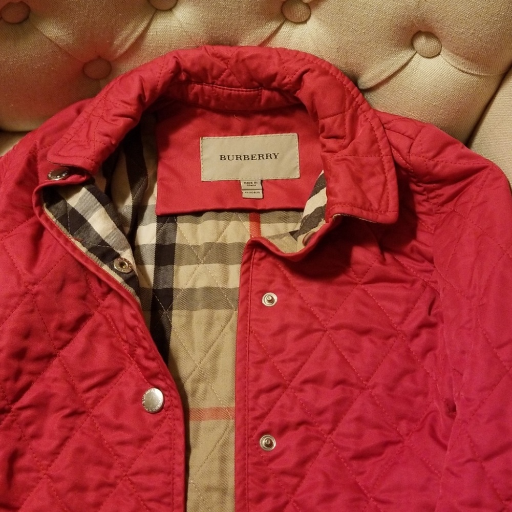 Burberry girls quilted jacket